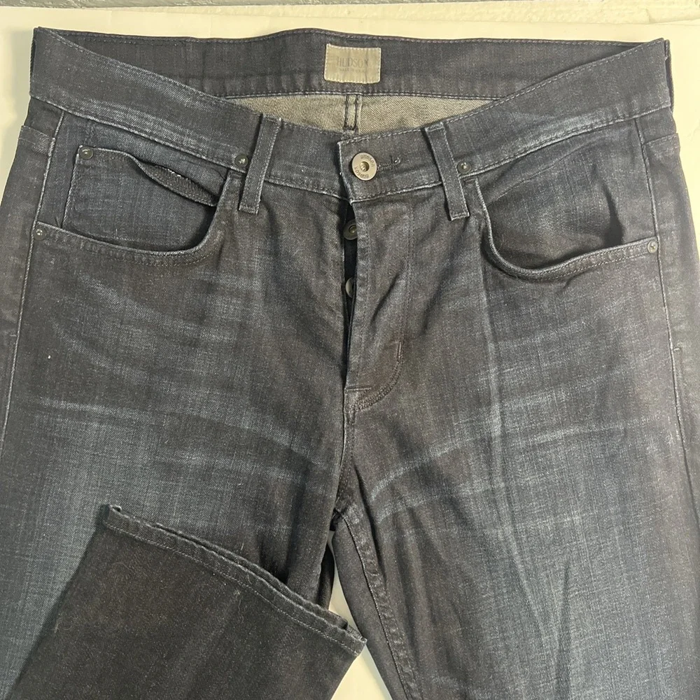 Hudson Byron Five Pocket Str Jeans Mens Size 33/34 Dark Blue Denim‎ Button Fly